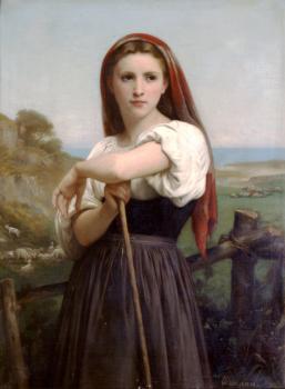 William-Adolphe Bouguereau : Jeune Bergere (Young Shepherdess)